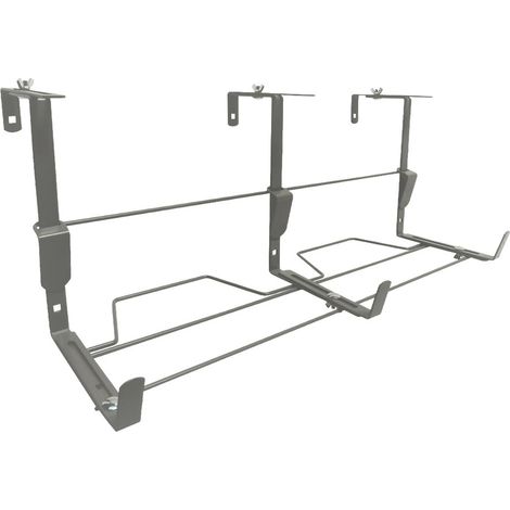 Support jardinière ergonomique fer plat anthracite 60x16 à 26 cm (1/4)