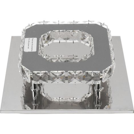 Plafonnier LED 3 couleurs, lustre carré décoratif moderne en faux cristal, mini lustre pour salon ou couloir, 85-265 V