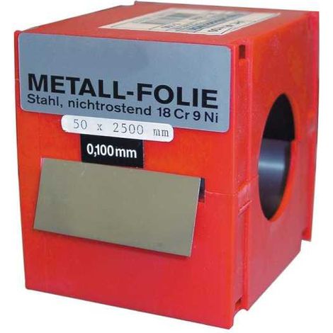 Rollo fleje calibrado VOGEL 2.5 m x 50 mm inox, espesor 0.35 mm.