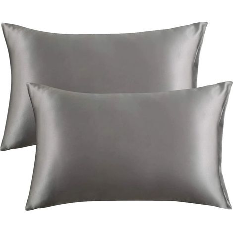 Taie d'oreiller en satin, housse d'oreiller en tissu satiné, oreiller pour salon, canapé, coussin de chambre (1/4)