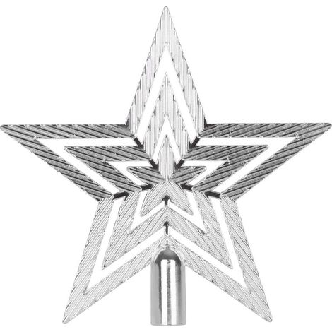 Dekoration MagicHome Weihnachten, 1 Stk., 19,5 cm, Stern, silber, für Weihnachtsbaum (1/2)