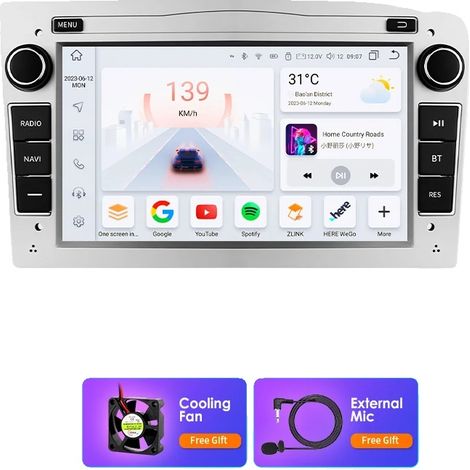 Reproductor multimedia para coche, tamaño de pantalla, soporte multiformato, compatible con Opel Astra H 2004 Vectra Vauxhall Antara Zafira Corsa C D Vivaro Meriva, S4 (8 núcleos 4G 32G) S (1/2)