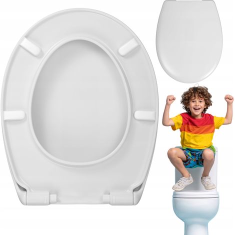 Cersanit  Lunette de WC Ovale - 36 x 44 cm - Blanc - Ultra Résistante - Softclose et Facile à Nettoyer