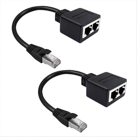 Câbles adaptateurs réseau Ethernet LAN 2 en 1, connecteurs RJ45 1 mâle vers 2 femelles (1/5)