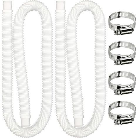 2 Pcs Tuyau de Rechange pour Piscine Hors Sol Tuyau de Remplacement de Piscine avec 4 colliers de serrage en métal,tuyau de filtre de piscine pour piscines hors sol (1/5)