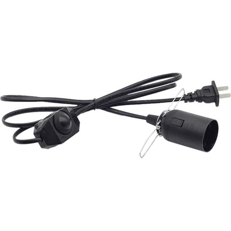 Prise US Pas De Polarité Interrupteur Gradateur Câble Lumière Modulateur Lampe Gradateur Noir (1/5)