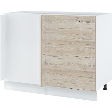 Meuble d'angle pour îlot de cuisine Bellissi Noyer Blanchi 1 porte L 105 cm