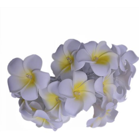 Guirlande lumineuse de frangipaniers artificiels à piles, idéale pour Noël, mariage, plage ou toute autre occasion. Parfaite pour les fêtes de famille, les mariages et la plage. (1/5)
