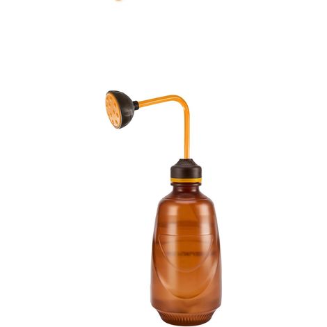 Petit arrosoir/pulvérisateur d'eau manuel de 450 ml pour plantes d'intérieur, idéal pour les bonsaïs, les plantes délicates et les fleurs (marron), en plastique. (1/5)