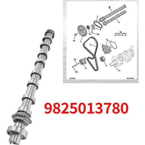 Reference 9825013780 is suitable for the camshafts of Citroën Peugeot 208, 308 and 5008 engines. (1/5)