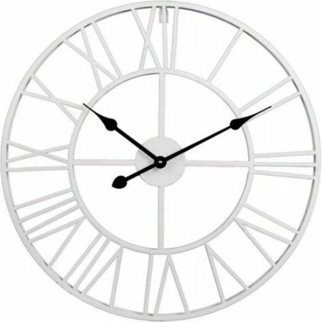 Moderne, 34 cm große silberne Wanduhr mit römischen Ziffern – geeignet für Wohnzimmer und Homeoffice (1/4)