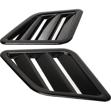 Lot de 2 grilles d'aération de capot moteur en ABS noir brillant, pour Ford. (1/5)