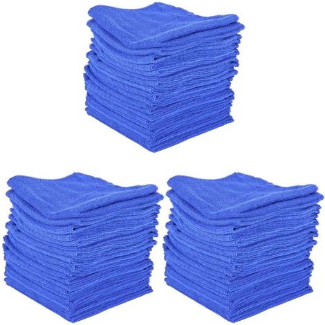 60 panni in microfibra assorbenti per auto, casa e cucina, colore blu. (1/5)
