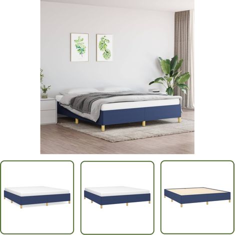 Lit Bleu 160x200 Tissu (1/5)