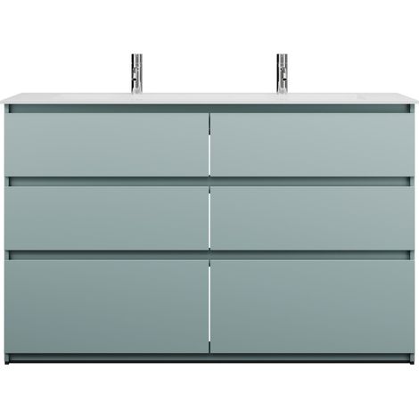 burgbad Lin20 Mineralguss-Waschtisch Weiß Matt mit 2