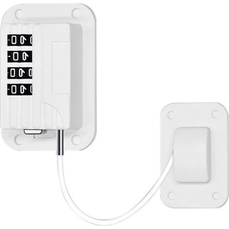 White 2-piece refrigerator lock, mini-fridge lock with digital code, suitable for cabinets, drawers, cupboards, windows and refrigerators (1/5)