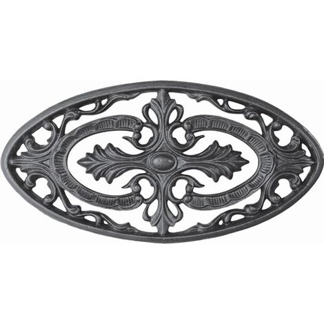 Deco Fer Forge – Palmette en fonte ovale motifs feuilles 170mm x 340mm – Fixation vissée M5 – Pour portail et portillon décoratif