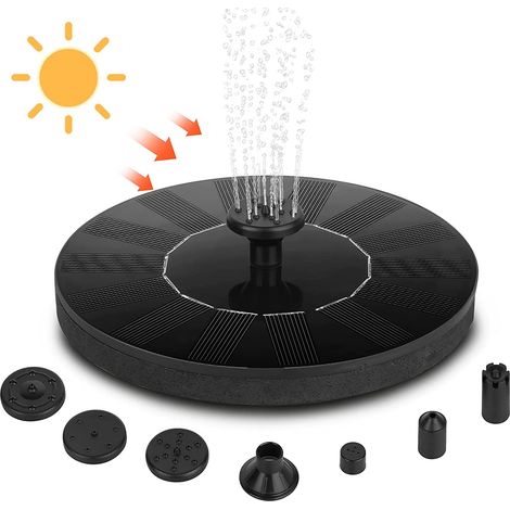 Fontaine Solaire Exterieure de Jardin, Pompe avec 6 Buses Abreuvoir Oiseaux Exterieur, Bains d'oiseaux, Etangs,Patio,Décoration de Jardin