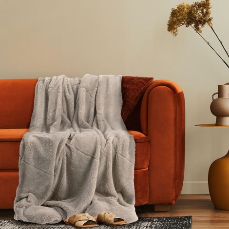 Paco Home Décoration Salon Couverture Couverture Douillette Couverture De Canapé Lavable Crème, 150x200cm (1/5)