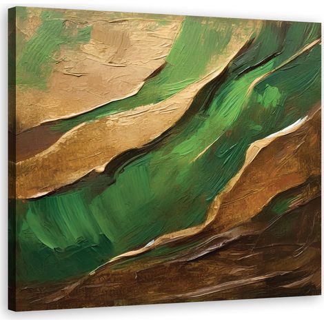Tableau déco Vert abstrait peint 40x40 (1/5)