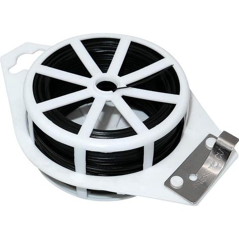 Rouleau lien jardin PVC noir 100 m avec coupe-fil fixation plantes potager jardin (1/5)
