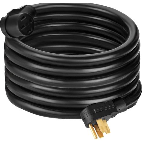 Cordon d'alimentation pour camping-car, 15,2 m, 40 A, rallonge pour camping-car, AWG8, 40 A, rallonge pour camion, remorque, camping-car, camping-car, poignées de poignée, câble d'alimentation p (1/5)