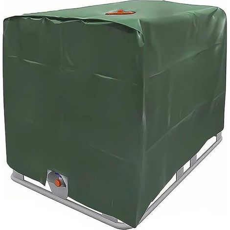 IBC-Tankabdeckung, Wassertankabdeckung, Schutzhülle aus 210D Oxford-Gewebe, staubdichte IBC-Schutzhülle für 1000-Liter-IBC-Container (Farbe: Grün) (1/5)