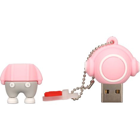 Clé USB rose 128 Go, style dessin animé, interface USB 2.0, plug and play, haute vitesse, pour photos et vidéos. (1/5)