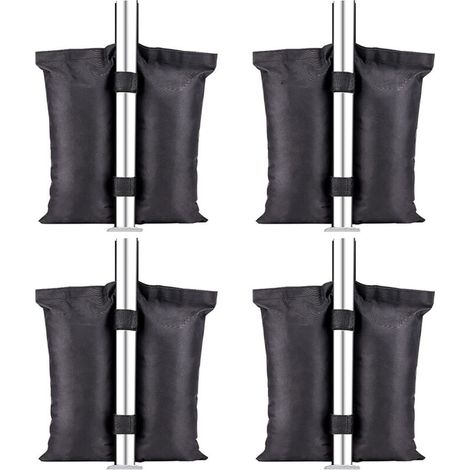 Sacs de Sable 4 Pièces, Sable Gazebo à Double Couture, Sac à Pieds pour Tente à Toit Relevable, Gazebo d'extérieur, Meubles de Jardin, Noir (4 25LBS) (1/4)