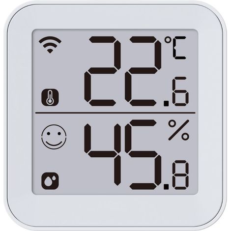 Konyks Termo 2 - Thermomètre Hygromètre connecté Wi-Fi, Grand écran, Lecture à distance, déclenche d'autres appareils Konyks en fonction des mesures, Compatible Alexa et Google Home (1/5)