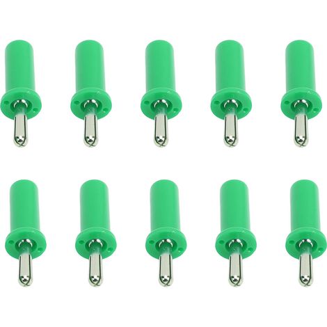 Lot de 10 fiches banane 4mm fente croisée en laiton doré à souder pour câble enceinte vert (1/5)