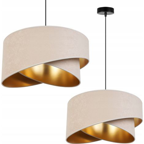 Hängelampe Deckenleuchter Goldener Lampenschirm Samt Elegant Glamour (1/5)