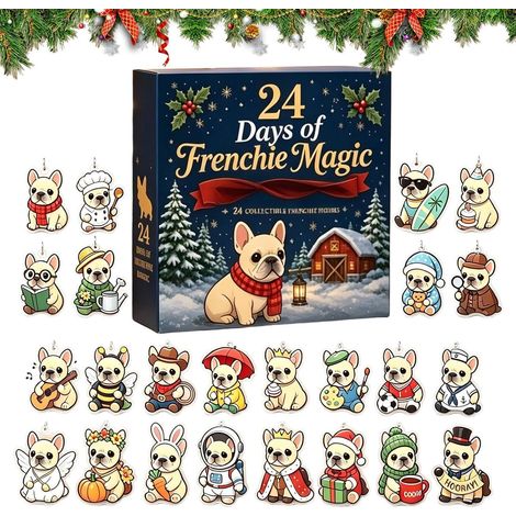 Calendario dell'Avvento natalizio 2D in acrilico - Bulldog - Decorazione (1/5)