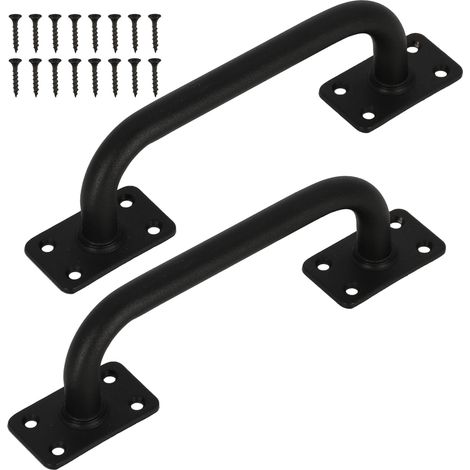 Manilla para puerta corredera, 220 mm, acero, negra, 2 unidades. (1/5)