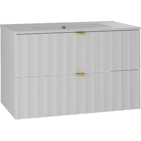 Mobile bagno con lavabo Lexa bianco 80cm (1/5)