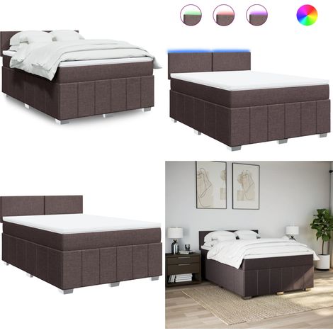 vidaXL Boxspringbett mit Matratze Dunkelbraun 160x200 cm Stoff (1/5)