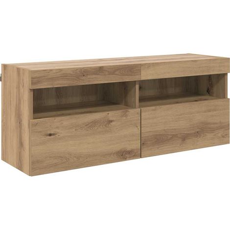 Maison Exclusive - Meuble TV mural avec LED Chêne artisanal 100 x 30 x 40 cm