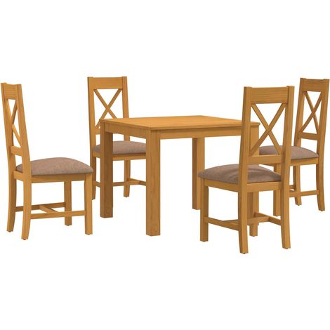 Ensemble de salle à manger 5 pc Gris Bois de chêne massif vidaXL (1/5)