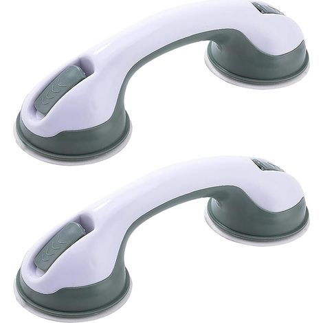 Poignée de douche à ventouse, rampe de baignoire (sans perçage), convient pour salle de bain et toilettes (gris) (1/5)