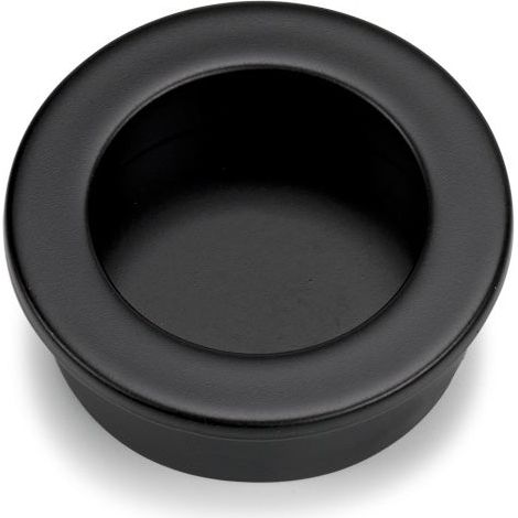 Tirador embutir redondo aluminio negro Ø30mm para muebles