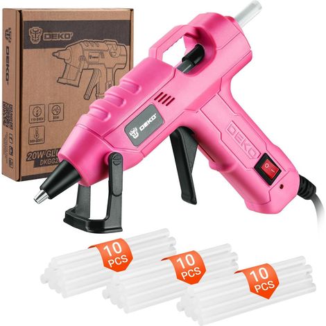 Pistolet à Colle Chaude : 20W Mini Pistolet à Silicone Bricolage, Pistolet à Colle Chaud avec 30 PCS Barres de Colle, pour DIY, Art, Bureau, École, Emballages, Réparations, Maison, Rose