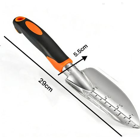 VURAHOME - Petite Pelle Jardinage, Outils de Jardinage à Main, Pelle de Jardin avec Poignée Ergonomique Outillage de Jardin pour Plantation, Repiquage, Désherbage, L'ameublissement du Sol (Orange-A) (1/4)
