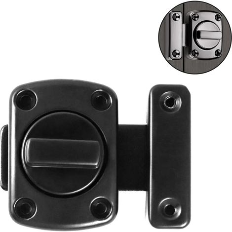 Verrou rotatif en alliage de zinc noir pour porte de meuble de salle de bain (1/3)