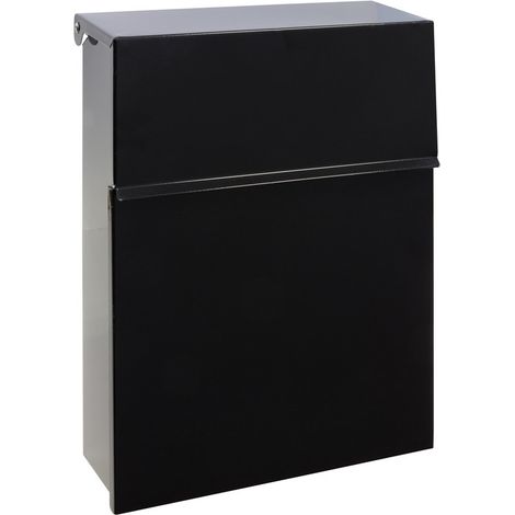 ARREGUI Figure E6704 Buzón Exterior de Acero, Tamaño M (Correo DIN A4 y Revistas), Buzón de Correo con Cerradura Tapada, Buzón de Pared Mediano, Antilluvia, Fácil de Instalar, Negro (1/4)