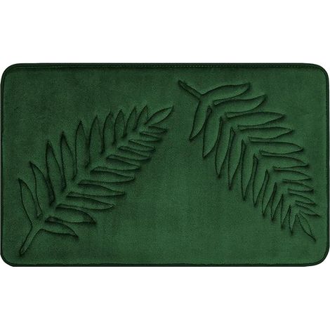 Tapis De Sol - Microfibre En Polyester - Absorbant Et Anti-dérapant - Pour Salle De Bain Cuisine Chambre Salon Entrée - Vert - 1 Pièce (1/3)