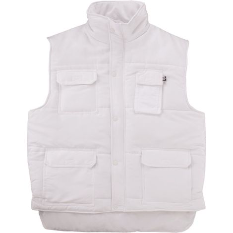 Chaleco Acolchado Multibolsillos Blanco XL