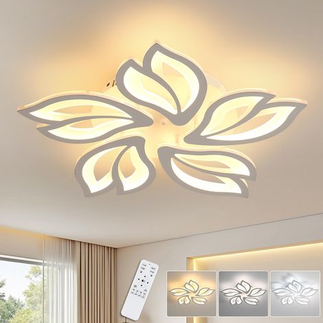 Plafonnier LED Dimmable, 45W Creative 5 Pétales avec Télécommande (1/5)