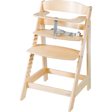 Chaise Haute Évolutive en Bois Naturel 2 en 1 Sit Up Flex - Hauteur Réglable - de 6 Mois jusqu'à 70 kg - Chaise Bébé Anti-Basculement avec Surface Lisse (1/5)