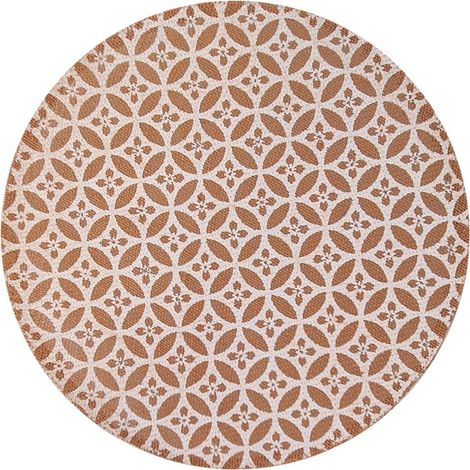 Set de table rond Carreau de ciment Jaune et Blanc (1/2)
