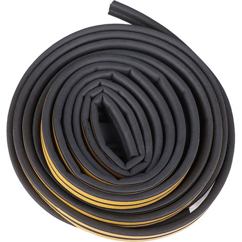 rouleaux de 13 m de joint d'étanchéité en caoutchouc en forme de D pour porte, joint d'étanchéité phonique pour porte, noir D9x6 (1/5)